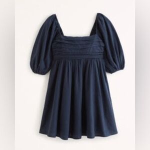Abercrombie Women’s Emerson Linen-Blend Puff Sleeve Mini Dress size Small TALL